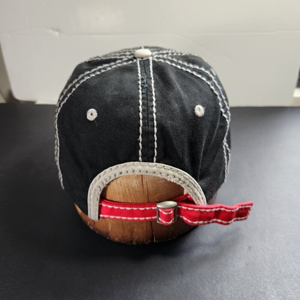 Disney Hat Cap Distressed All Over Embroidered Stitching Strap Back - Picture 7 of 11